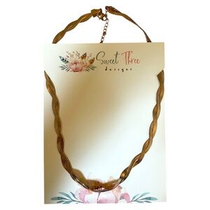Sweet Three Designs Rose Gold Braided Necklace